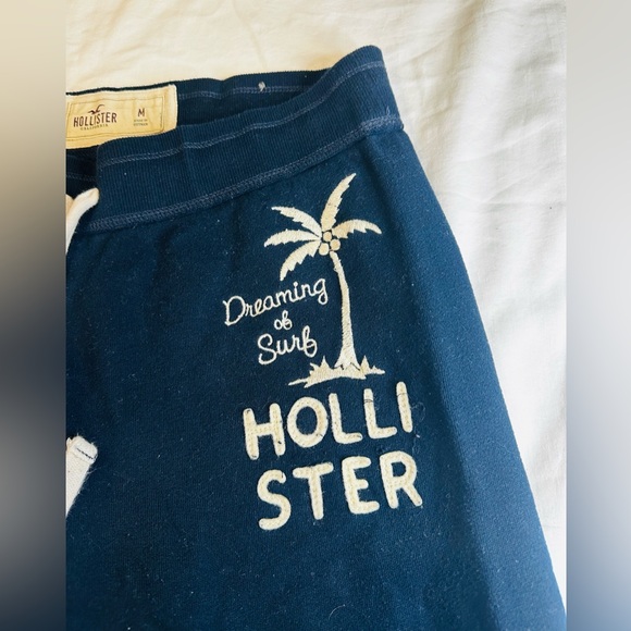 Hollister Dark Blue Sweatpants with White Drawstring Sz M - Picture 3 of 8